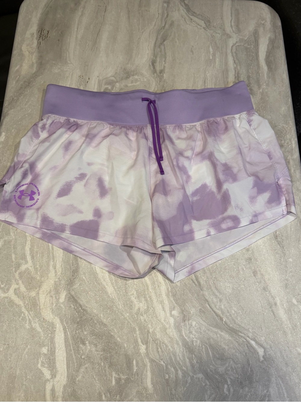 Under Armour Lavender and White Tie-Dye Athletic Shorts